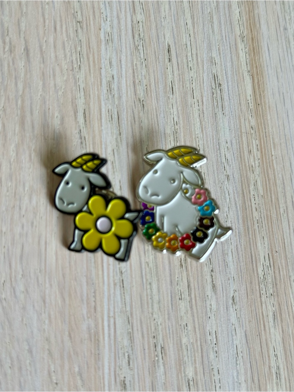 Beekman 1802 Goatie Enamel Pin Set of 2 – Bloom Floral Goat Pins